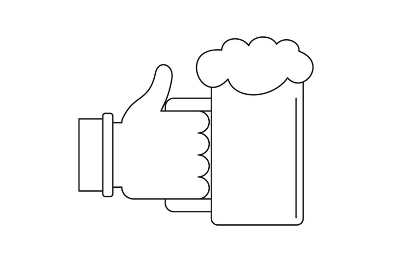 beer-in-hand-icon-outline-style