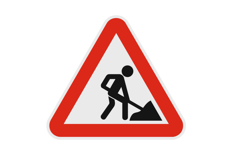 work-on-the-road-icon-flat-style