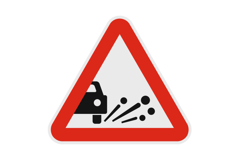 ejection-of-gravel-icon-flat-style