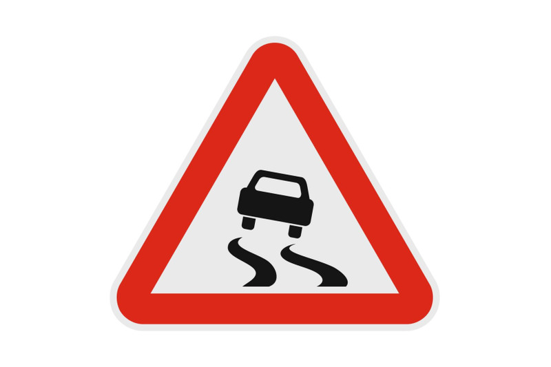 car-on-dangerous-road-icon-flat-style