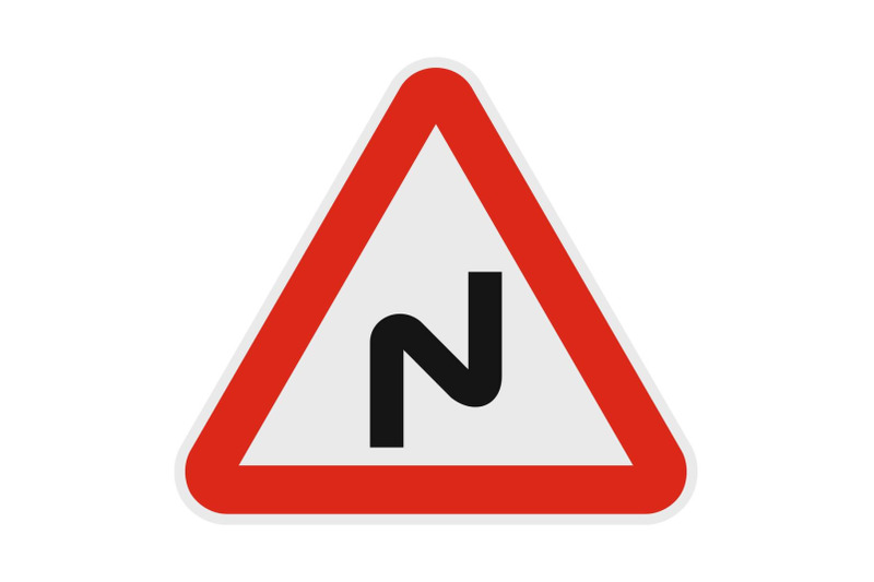 dangerous-turn-left-icon-flat-style