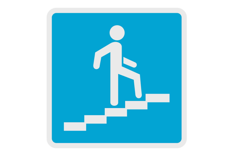 man-climbing-the-stairway-icon-flat-style
