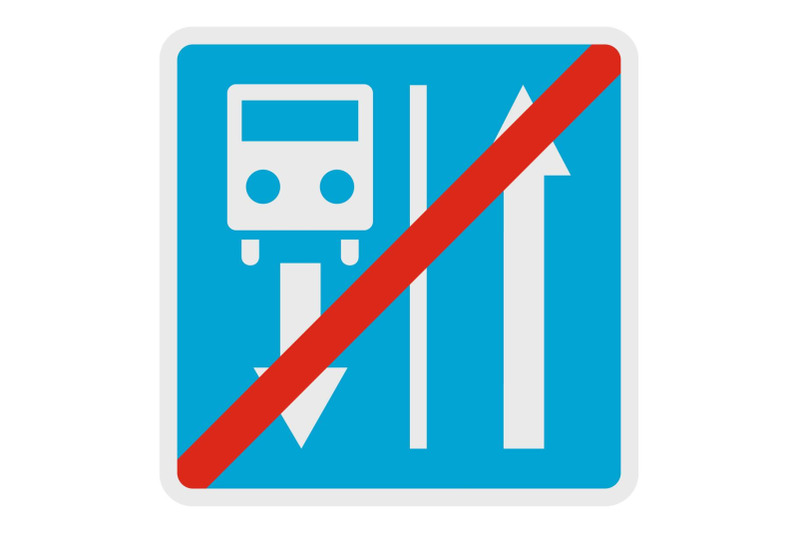 end-road-of-route-vehicle-icon-flat-style