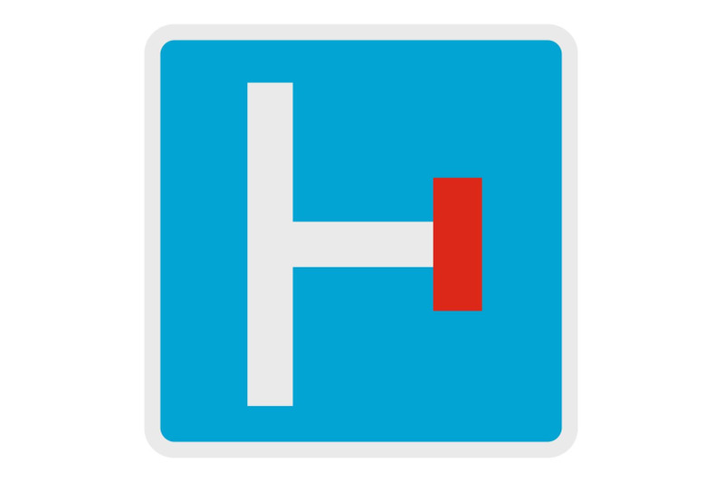 right-road-deadlock-icon-flat-style