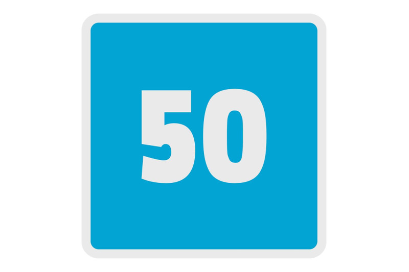 minimum-speed-fifty-limit-icon-flat-style