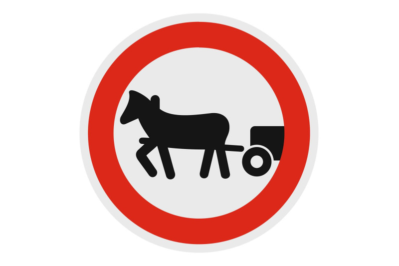 horse-cart-is-prohibited-icon-flat-style