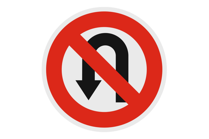 uturn-prohibited-icon-flat-style