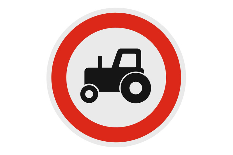 no-tractor-icon-flat-style