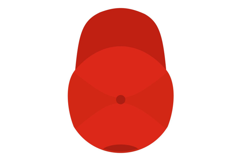 red-baseball-cap-icon-flat-style