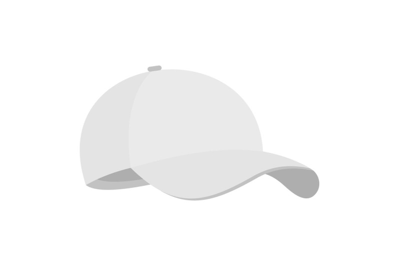 white-baseball-cap-icon-flat-style
