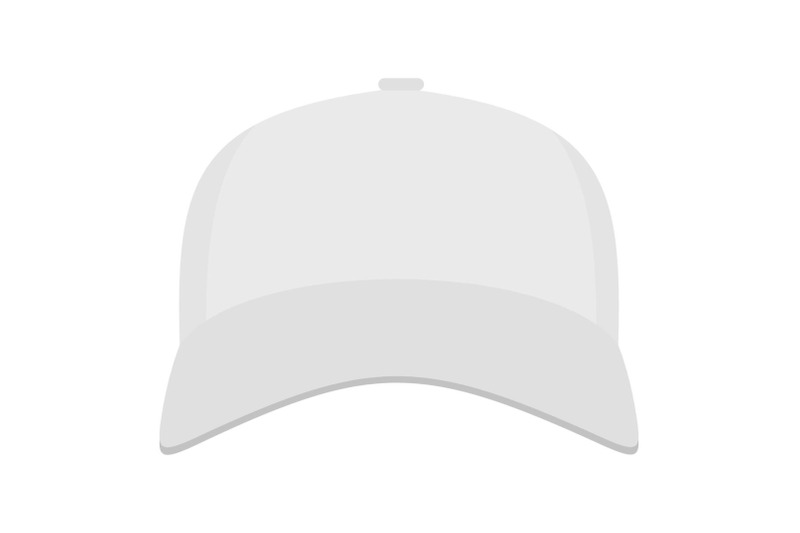 white-baseball-cap-in-front-icon-flat-style