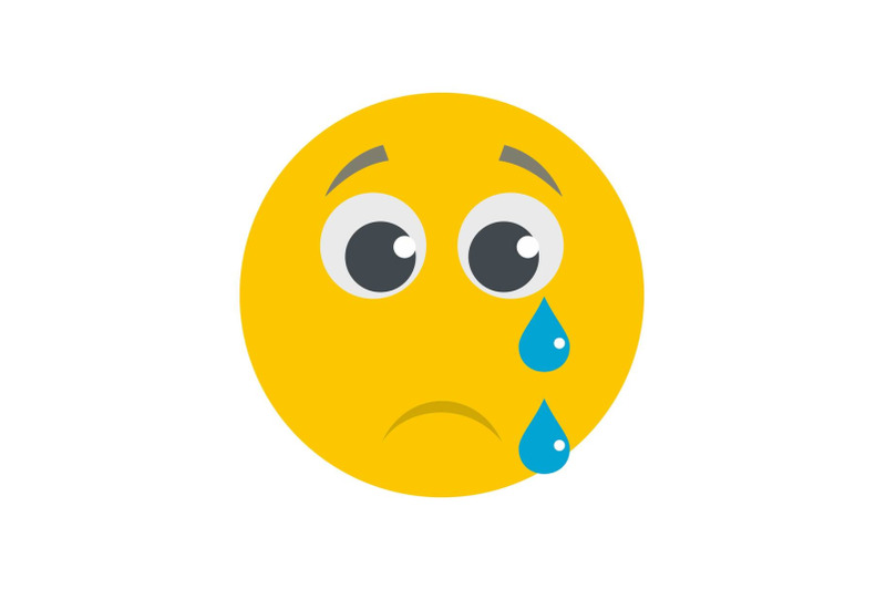 cry-smile-icon-vector-flat