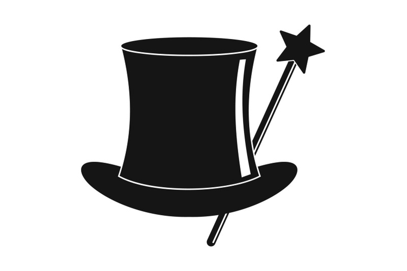 hat-with-a-wand-icon-simple-style