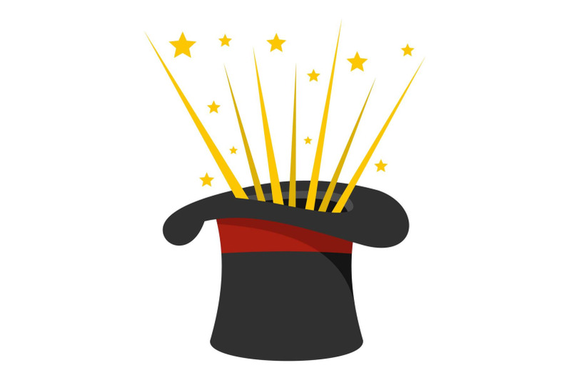 hat-and-firework-icon-cartoon-style