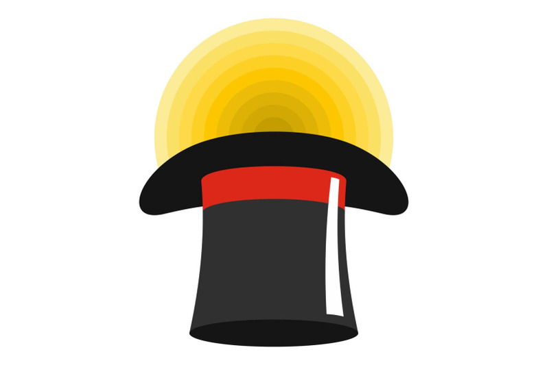 hat-with-glow-icon-cartoon-style