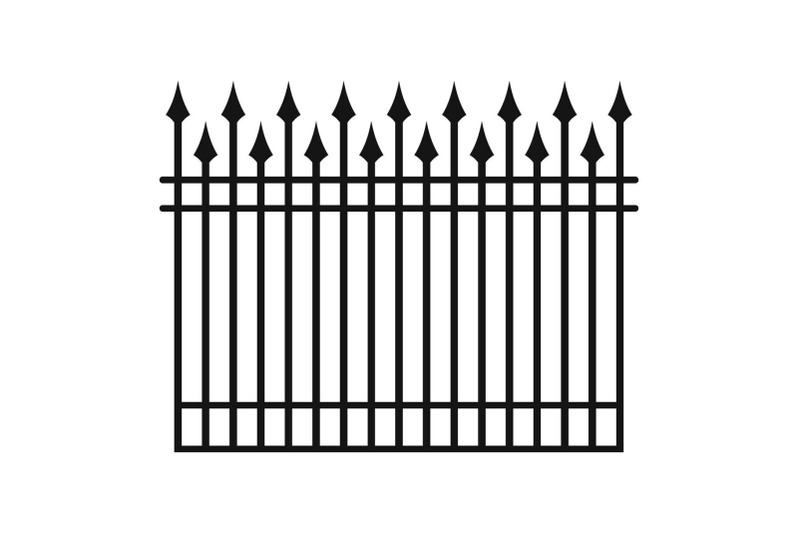 fence-with-metal-rod-icon-simple-style