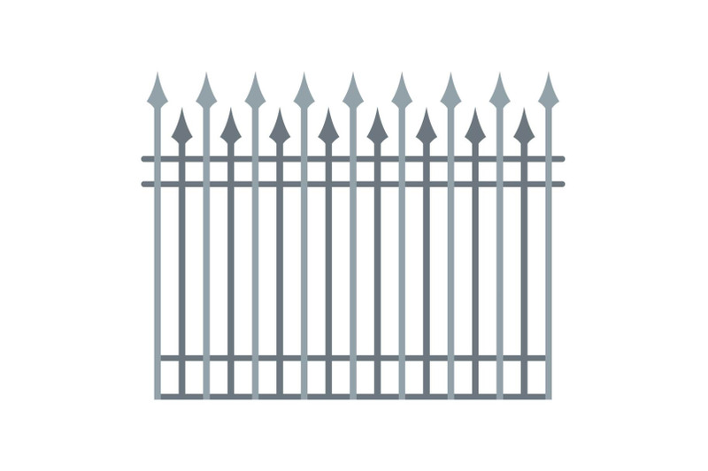 fence-with-metal-rod-icon-flat-style