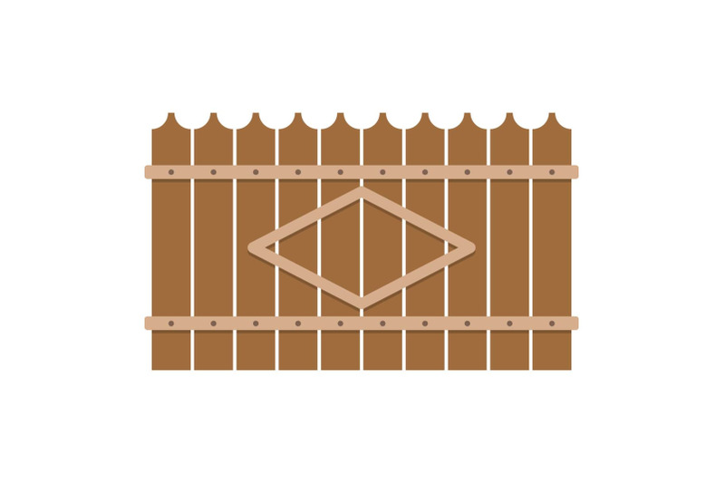 wooden-peak-fence-icon-flat-style