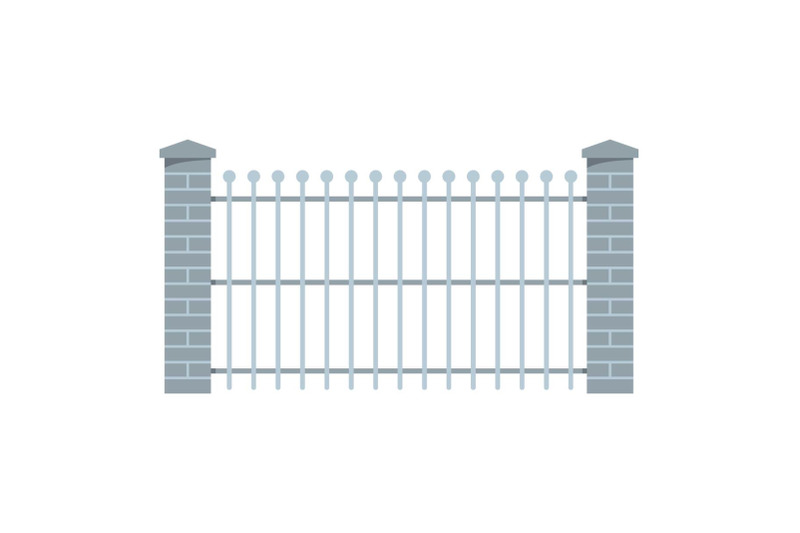 brick-and-metal-fence-icon-flat-style