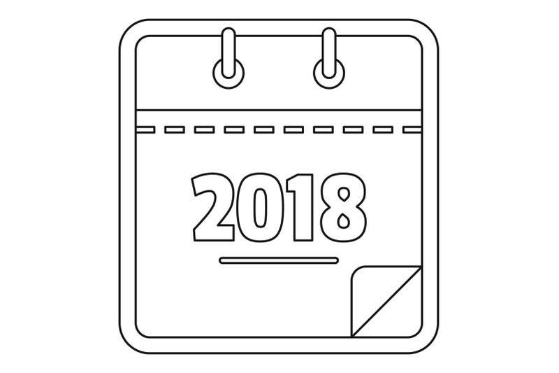 year-calendar-icon-outline-style