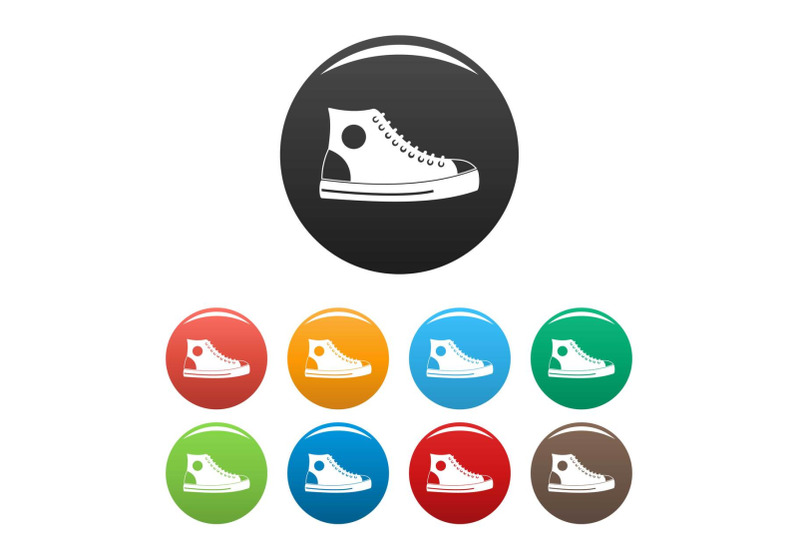 men-shoe-icons-set-collection-circle