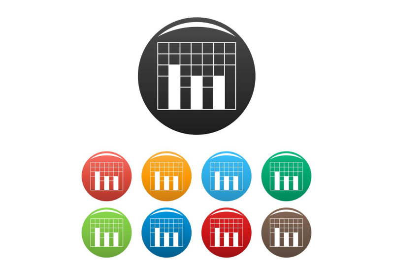 new-graph-icons-set-collection-circle