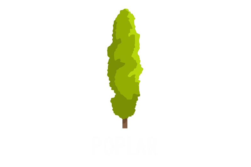 poplar-tree-icon-flat-style