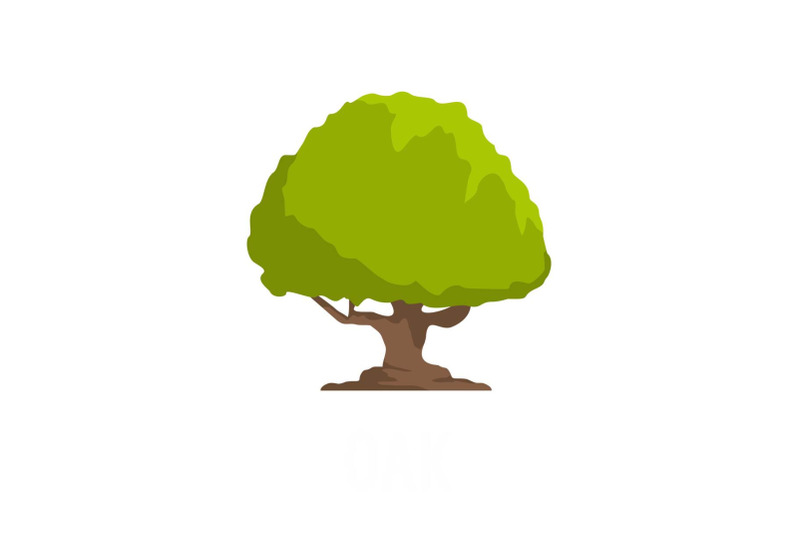 oak-tree-icon-flat-style