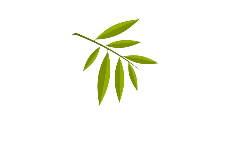 willow-leaf-icon-flat-style