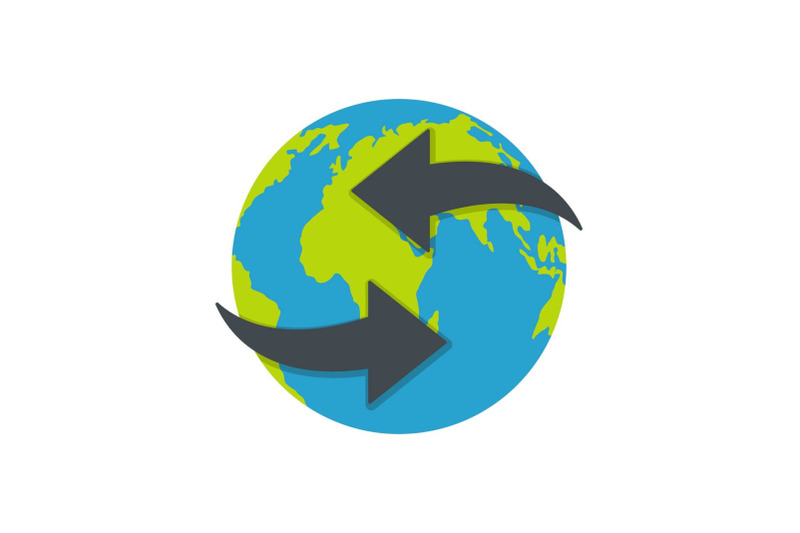 moving-earth-icon-flat-style