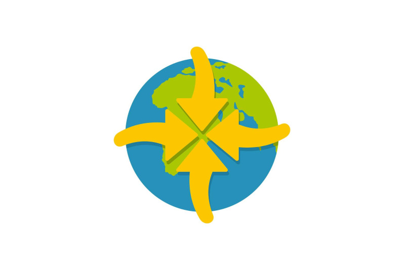 arrow-in-world-icon-flat-style