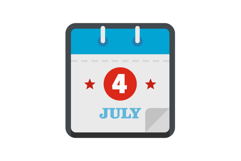 calendar-fourth-july-icon-flat-style