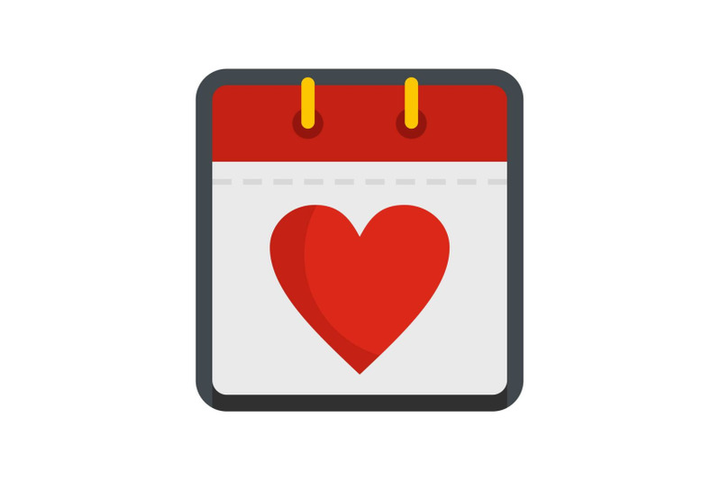 calendar-valentine-day-icon-flat-style