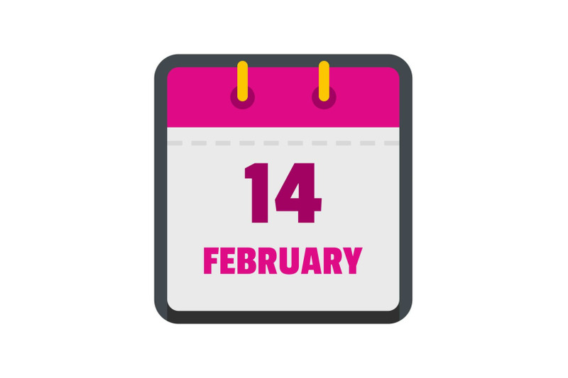 calendar-fourteenth-february-icon-flat-style