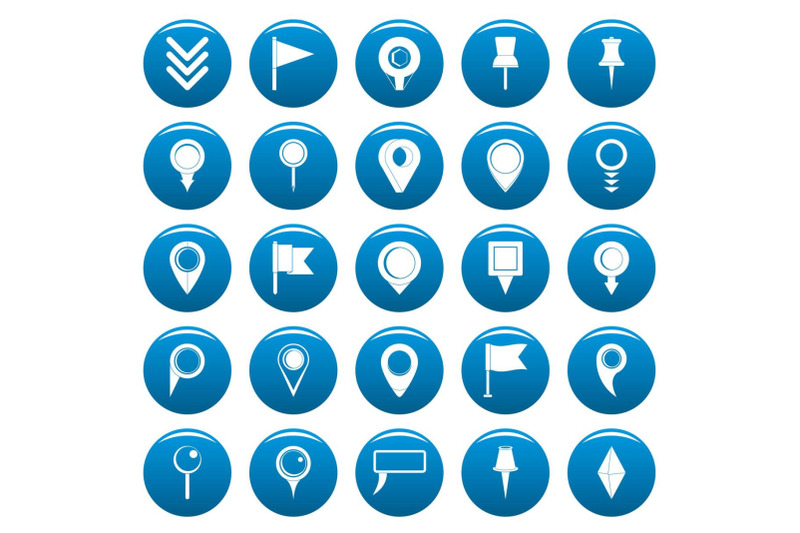 map-pointer-vector-icons-set-blue-simple-style