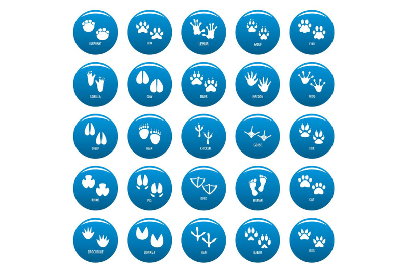animal-footprint-vector-icons-set-blue-simple-style