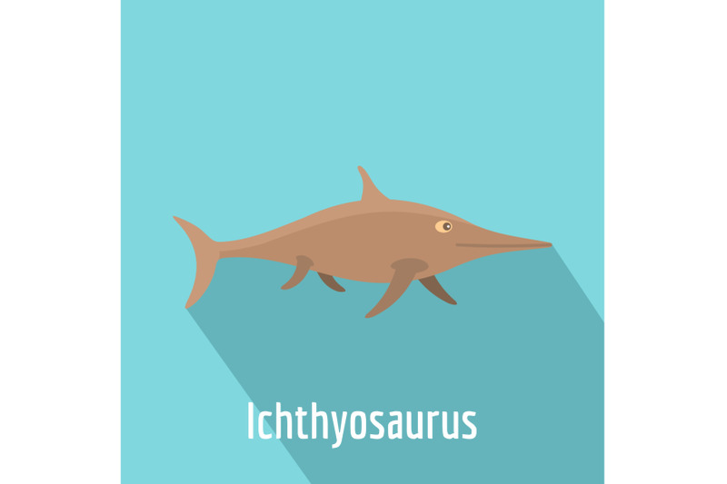 ichthyosaurus-icon-flat-style
