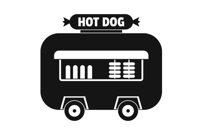 hot-dog-shop-trailer-icon-simple-style