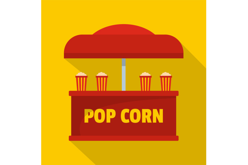 pop-corn-selling-icon-flat-style