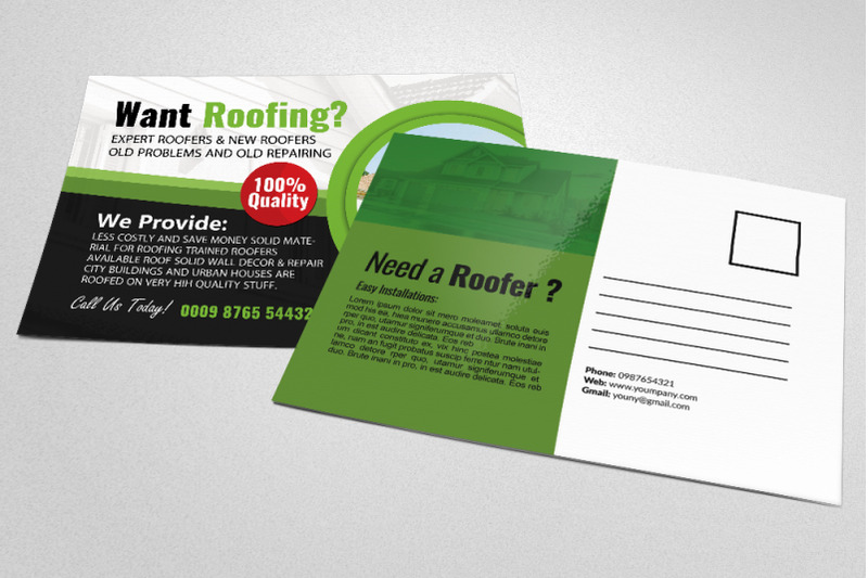 roofer-service-postcard-template