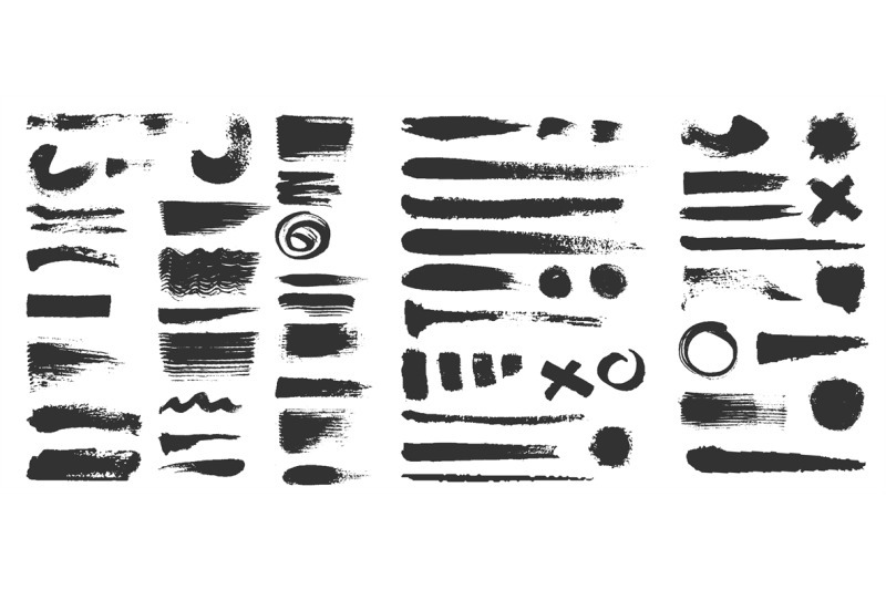 brush-strokes-grunge-textured-black-paint-lines-circles-and-crosses