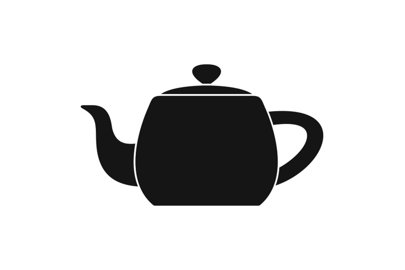 metal-teapot-icon-simple-style