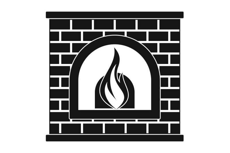 retro-fireplace-icon-simple-style