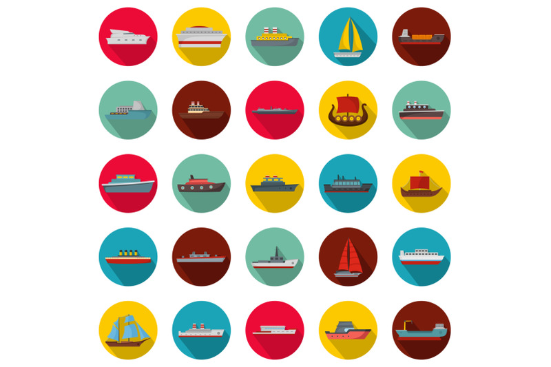 marine-vessels-types-icons-set-flat-style