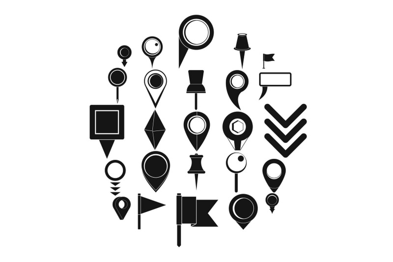 map-pointer-icons-set-simple-style