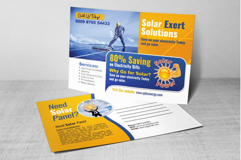 solar-panel-solution-postcard-template