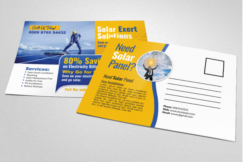 solar-panel-solution-postcard-template