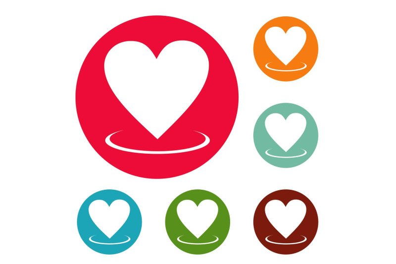 heart-icons-circle-set-vector