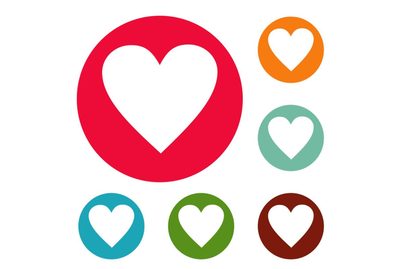 red-heart-icons-circle-set-vector