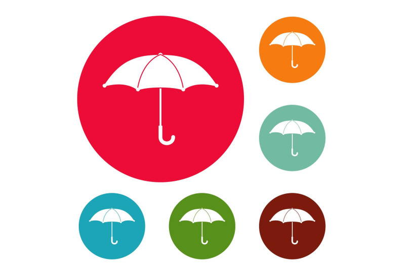 umbrella-icons-circle-set-vector